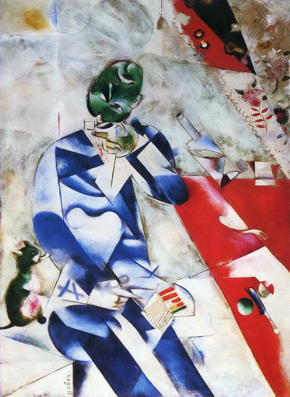 Le Poète ou Trois heures et demie contemporain Marc Chagall Peintures à l'huile